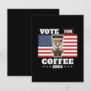 Koffie voor president, stem op koffie informatiekaartje