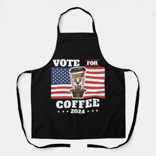 Koffie voor president, stem op koffie schort