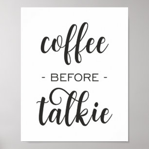 Koffie voor Talkie Funny Kitchen Wall Art Poster