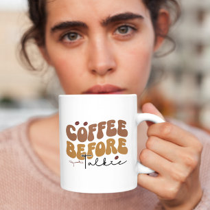 Koffie voor Talkie Funny Retro-tekststijl Koffiemok