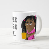 "Koffie voor werk" Extra Grote Mok (Voorkant rechts)
