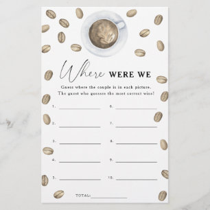 Koffie vrijgezellenfeest Waar waren we spel