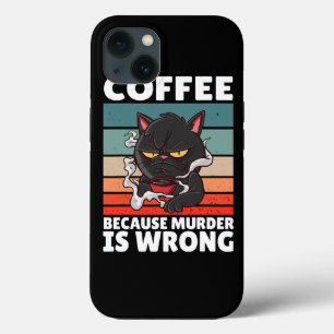  koffie, want moorden is fout, zwart komt iPhone 13 hoesje