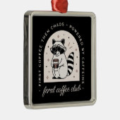 Koffie wasbeer liefhebbers grappig raar dier zwart metalen ornament (Rechts)