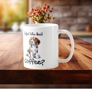 Koffie! Wie zei dat koffie een schattige Beagle is Koffiemok
