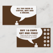 Koffie WiFi en een droomponskaart Klantenkaartje (Voorkant / Achterkant)