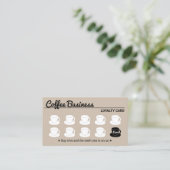 Koffie Winkel Plain Beige Klant Loyalty (Staand voorkant)