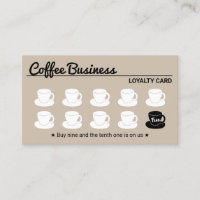 Koffie Winkel Plain Beige Klant Loyalty