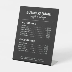 Koffie Winkelen prijslijst voor kleine bedrijven Reclamebord Met Voetstuk