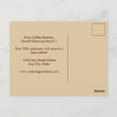 Koffie Winkelwinkel - aangepaste reclame Briefkaart (Achterkant)