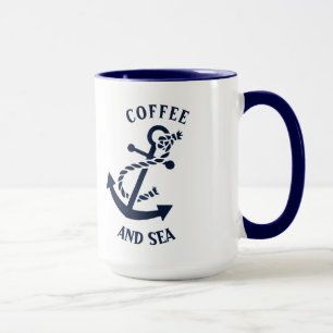 Koffie & Zee Navyblauw Scheepsanker Mok