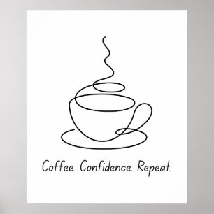 Koffie, zelfvertrouwen, herhaling – Motivatie Post Poster