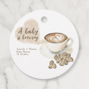 Koffie zetten Baby shower Bedankjes Labels