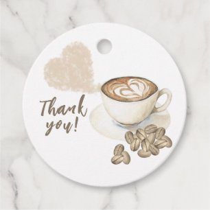 Koffie zetten Baby shower Bedankt Bedankjes Labels