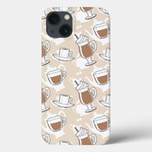 Koffie, zoet patroon iPhone 13 hoesje