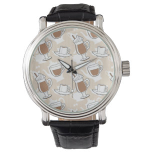 Koffie, zoet patroon horloge