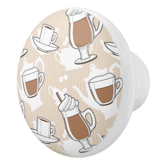 Koffie, zoet patroon keramische knop (Rechts)