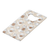 Koffie, zoet patroon kredietkaart flessenopener (Achterkant Gekanteld)