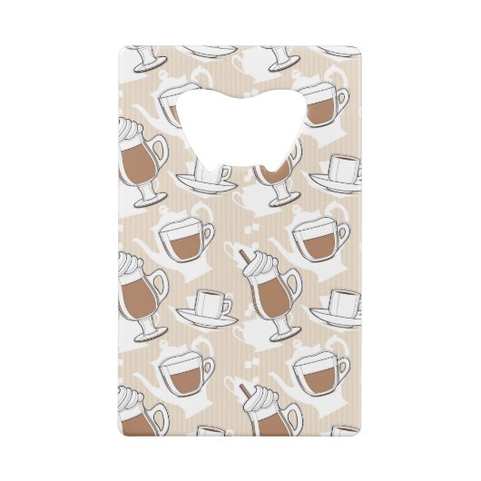 Koffie, zoet patroon kredietkaart flessenopener (Achterkant)