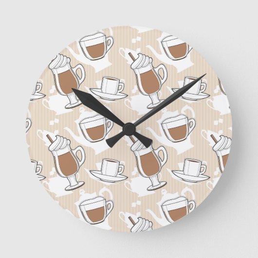 Koffie, zoet patroon ronde klok (Voorkant)