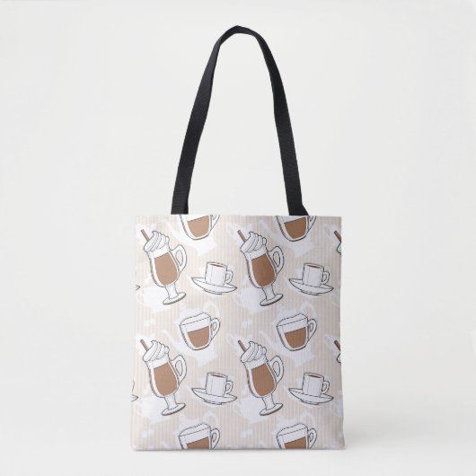 Koffie, zoet patroon tote bag (Voorkant)
