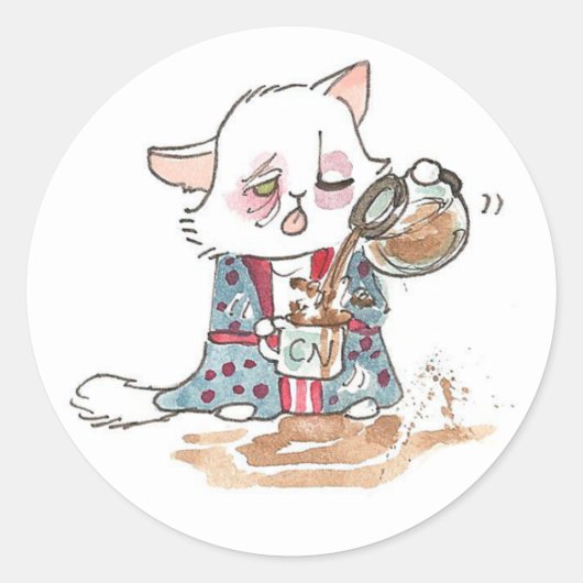 Koffie Zombie Lupin Ronde Sticker (Voorkant)