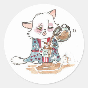 Koffie Zombie Lupin Ronde Sticker