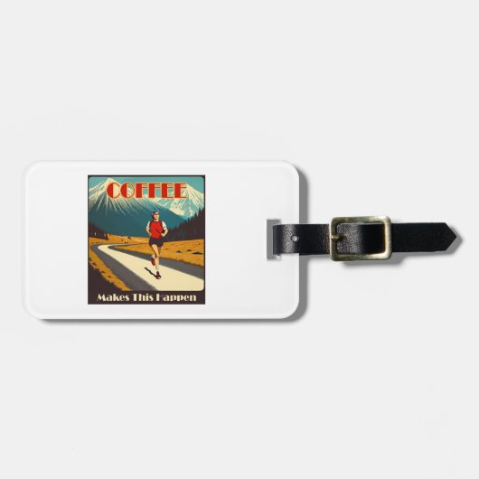 Koffie zorgt ervoor dat dit gebeurt bagagelabel (Voorkant horizontaal)