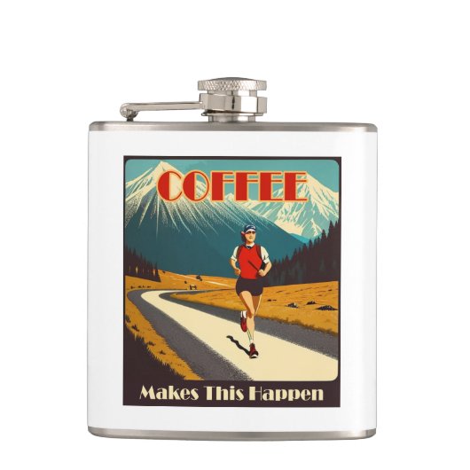 Koffie zorgt ervoor dat dit gebeurt heupfles (Voorkant)