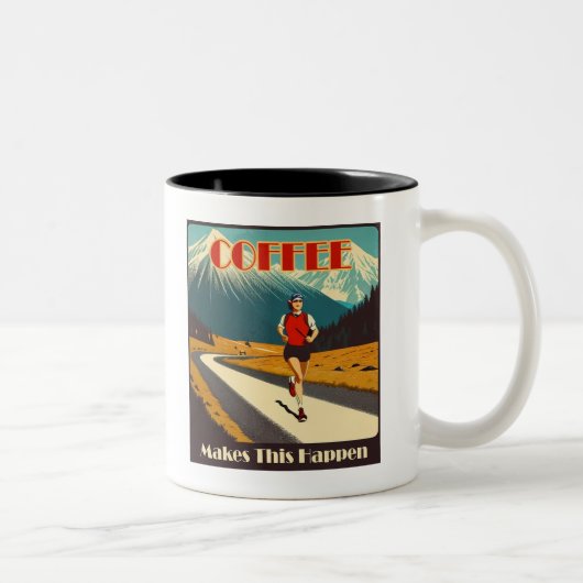 Koffie zorgt ervoor dat dit gebeurt tweekleurige koffiemok (Rechts)
