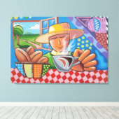 KOFFIE ZUID-AMERIKAANS STRETCHED CANVAS ART PRINT (Insitu (Houten vloer))