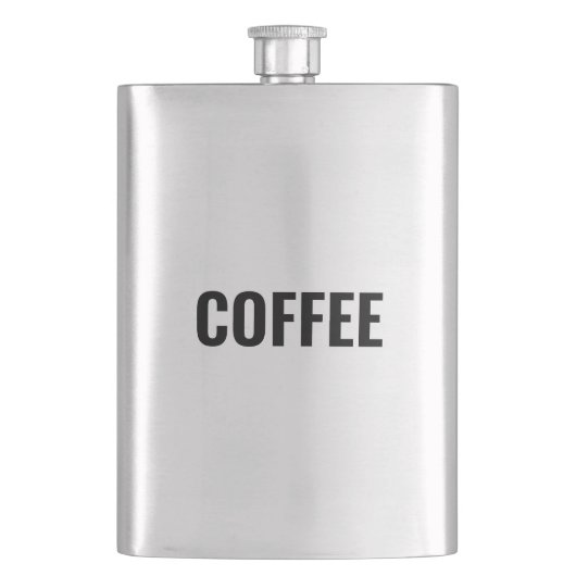 "Koffie" zwarte letters roestvrij staal Flacon (Voorkant)