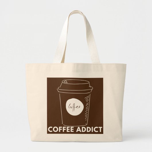 Koffieadviseur Cappuccino Espresso Latte Drinker Grote Tote Bag (Voorkant)