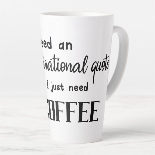 Koffieadviseurs, grappige koffie, Coffee Sarcasm Q Latte Mok (Rechterhoek)