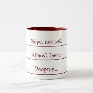 Koffieaftellen naar Pooping Mok