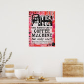 Koffieapparaat - Funny Vintage Ad Poster (Keuken)