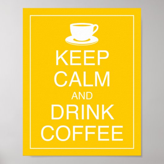 Koffieart Drinken en kalm afdrukken Poster (Voorkant)
