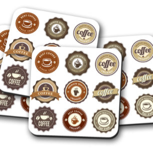 koffiebadge Retro Coffee Cork Onderzetters