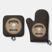 Koffiebalk Ovenwant & Pannenlap Set (Voorkant)