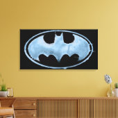 Koffiebalsymbool - blauw canvas afdruk (Insitu (Woonkamer))