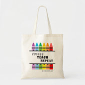 Koffieband herhalen | Beste leraar ter wereld Tote Bag (Voorkant)