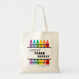Koffieband herhalen Beste leraar ter wereld Tote Bag