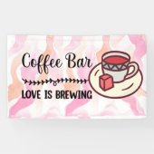Koffiebar liefde bruist spandoek (Horizontaal)
