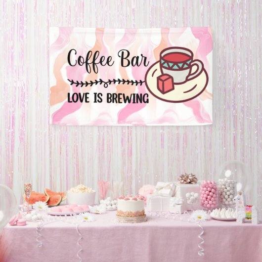Koffiebar liefde is in de lucht spandoek (Feest)