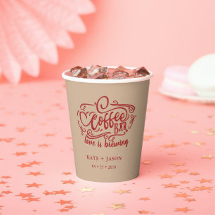 koffiebar - monogram - tactiepompset papieren bekers