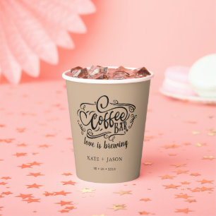 koffiebar - monogram - tactiepompset papieren bekers