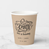 koffiebar - monogram - tactiepompset papieren bekers (Voorkant)