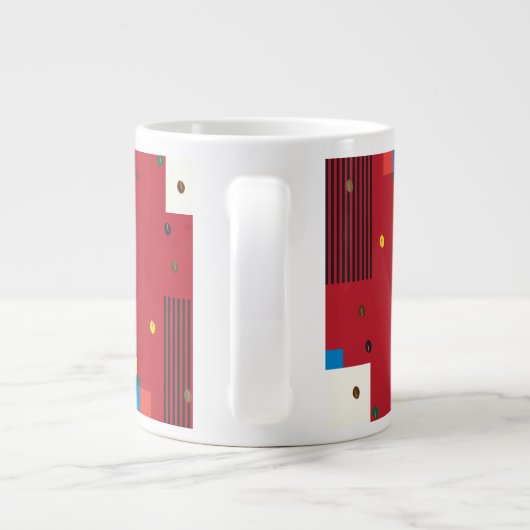 Koffiebeker abstracte mode, POP-ART stijl Extra Grote Beker (Achterkant)