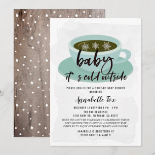 Koffiebeker Baby met koude drive-by Baby shower Kaart