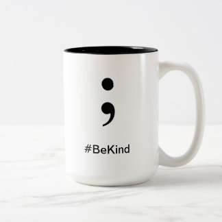 Koffiebeker #BeKindWees aardig Tweekleurige Koffiemok